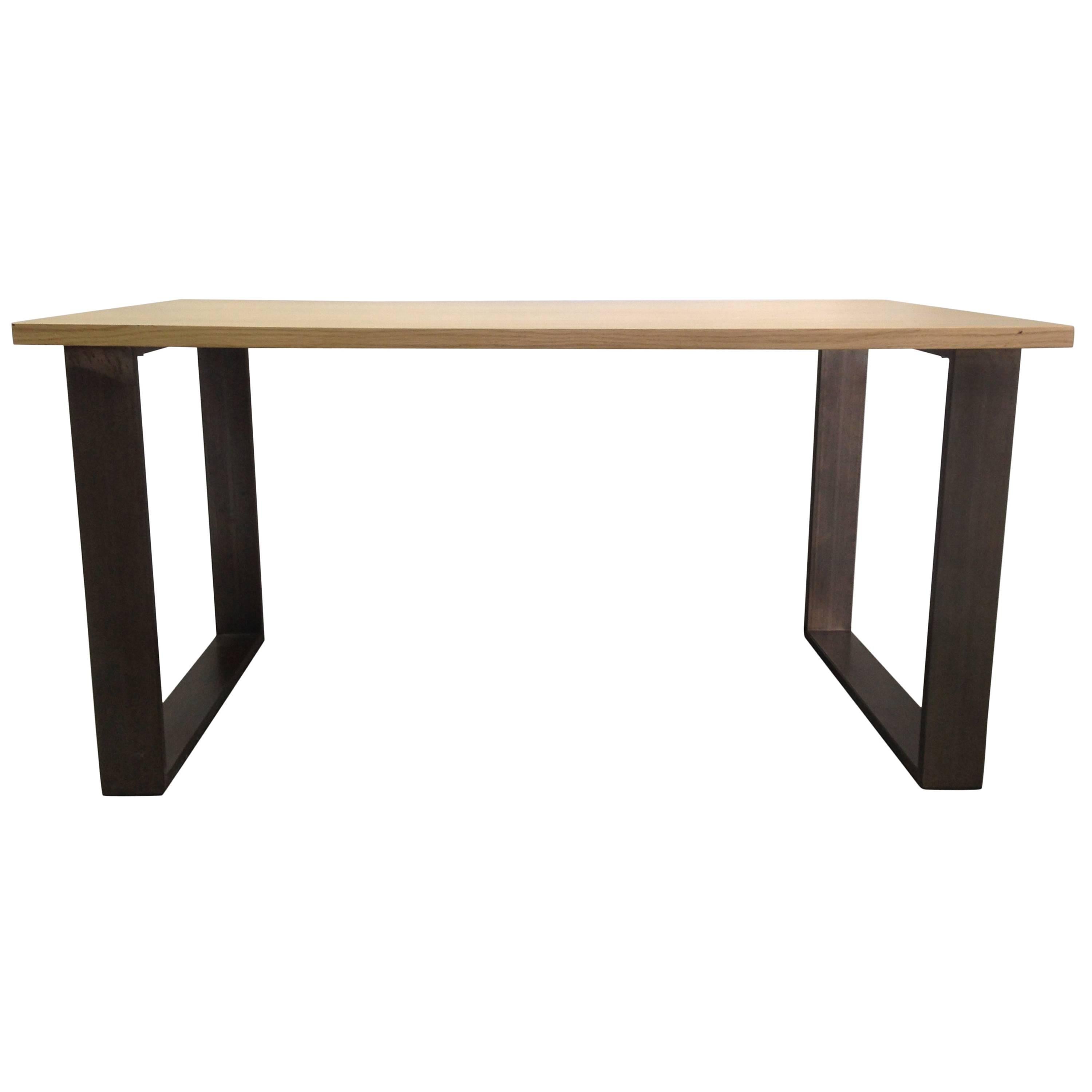 Modern Iron Industrial Table with Wood Top