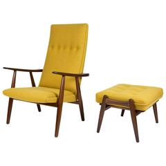 Hans Wegner GE-260 Chair and GE-240 Teak Ottoman 11