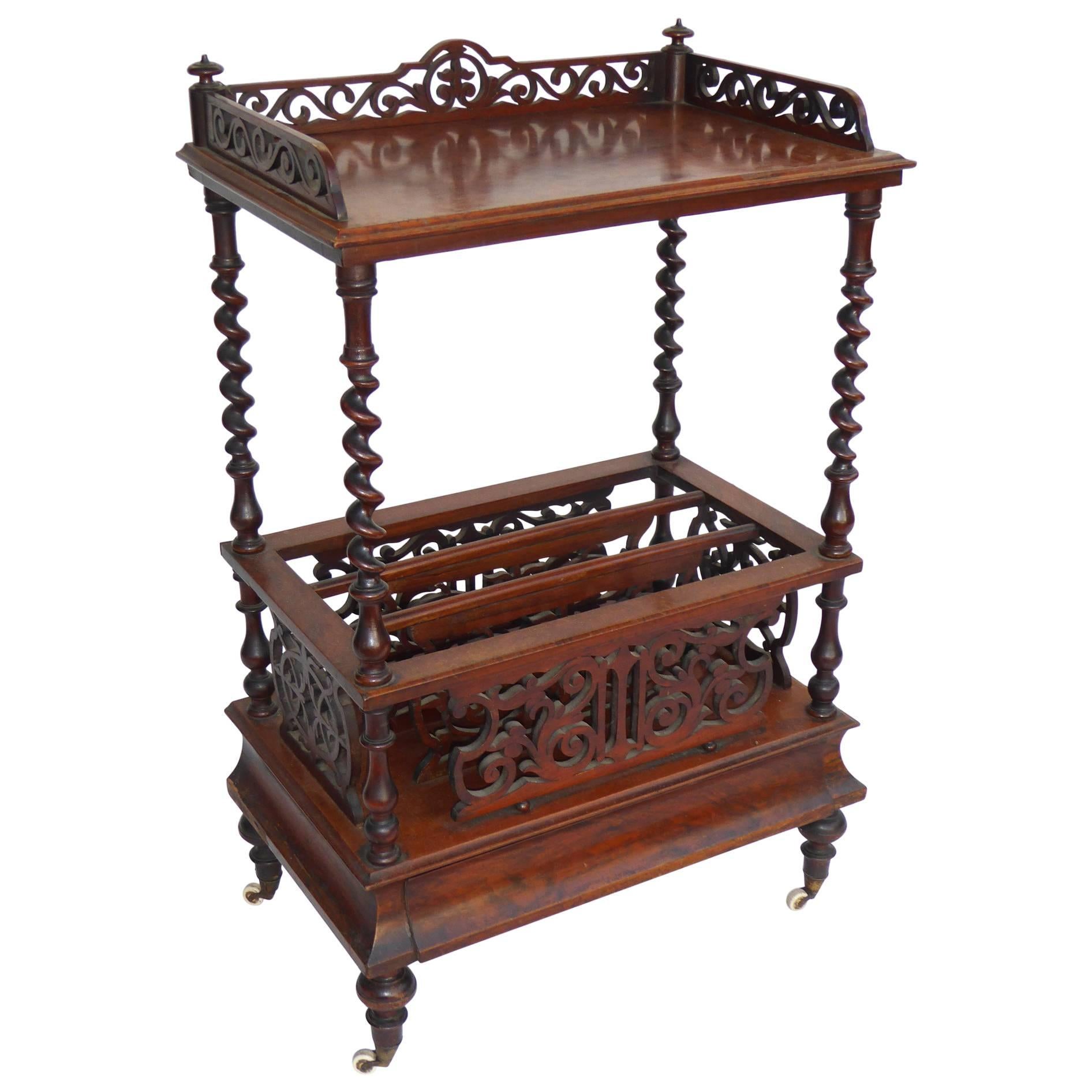 Victorian Burr Walnut Canterbury