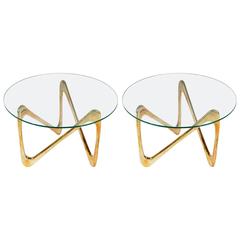 Pair of Mid-20th Century Italian Cast Bronze Side Tables or Nightstands 6