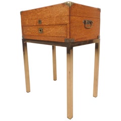 Mid-Century Modern Single Drawer Campaign Style Stand