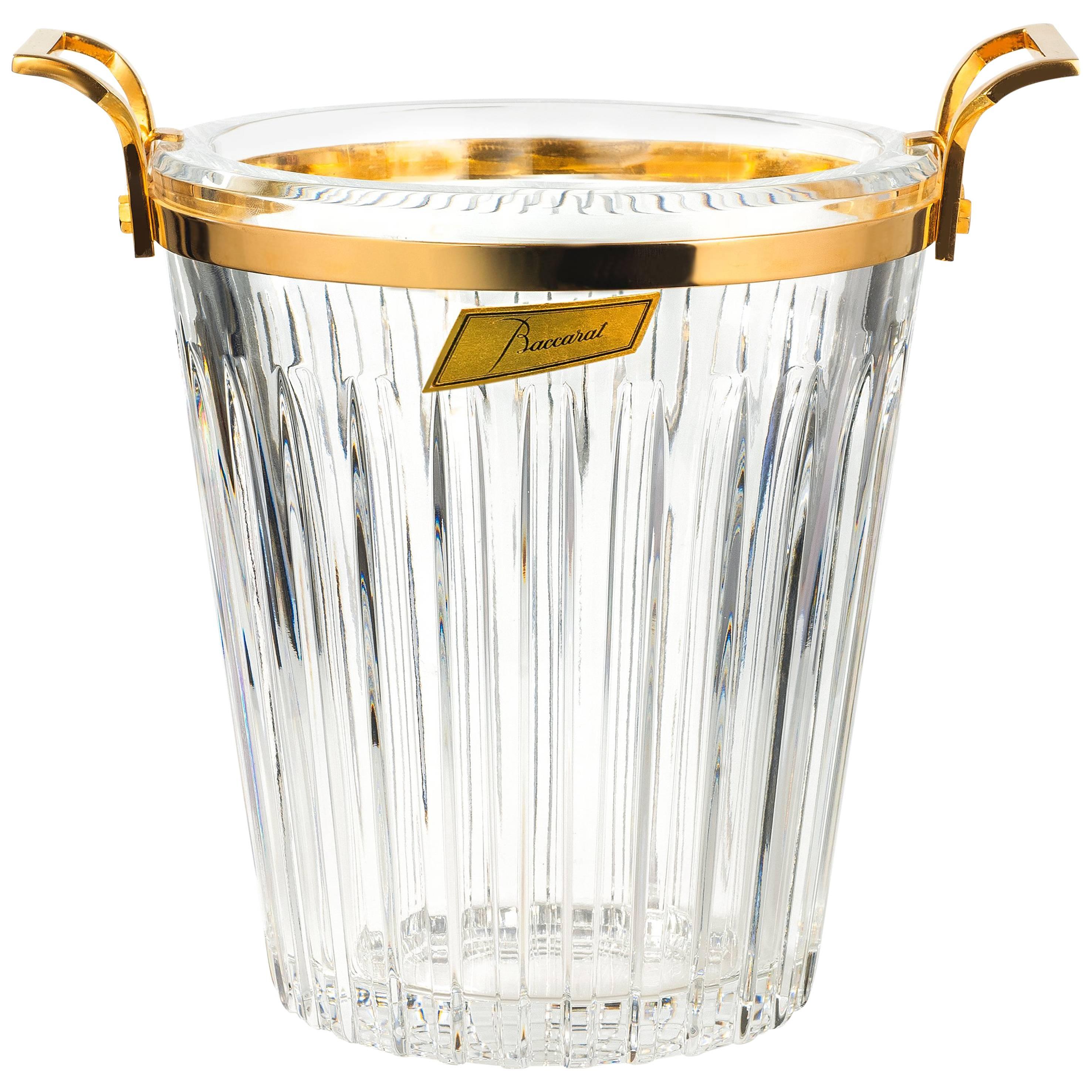 French Crystal Baccarat Champagne Bucket, circa 1980 For Sale