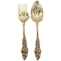 Sterling Silver Serving Spoon and Fork