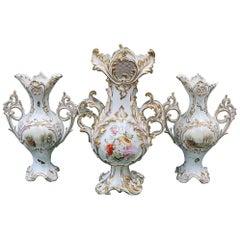 Three Various Heavily Gilded Ceramic Vases