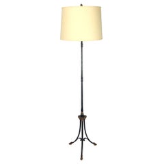Hollywood Regency Wrought Iron and Brass Floor Lamp