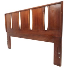 Unique Mid-Century Modern Walnut Queen Headboard by American of Martinsville