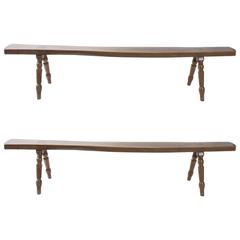 Pair of English Hall Benches