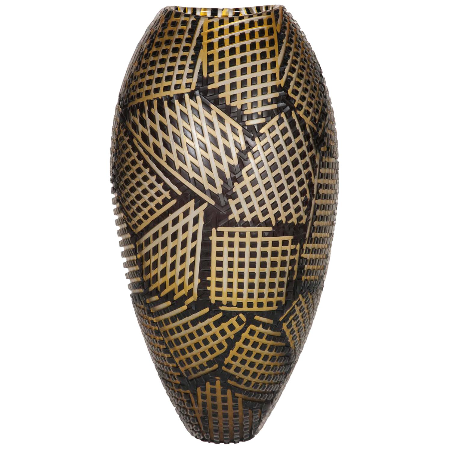 Little Stitches II, an Art Glass Vase by Philip Baldwin & Monica Guggisberg