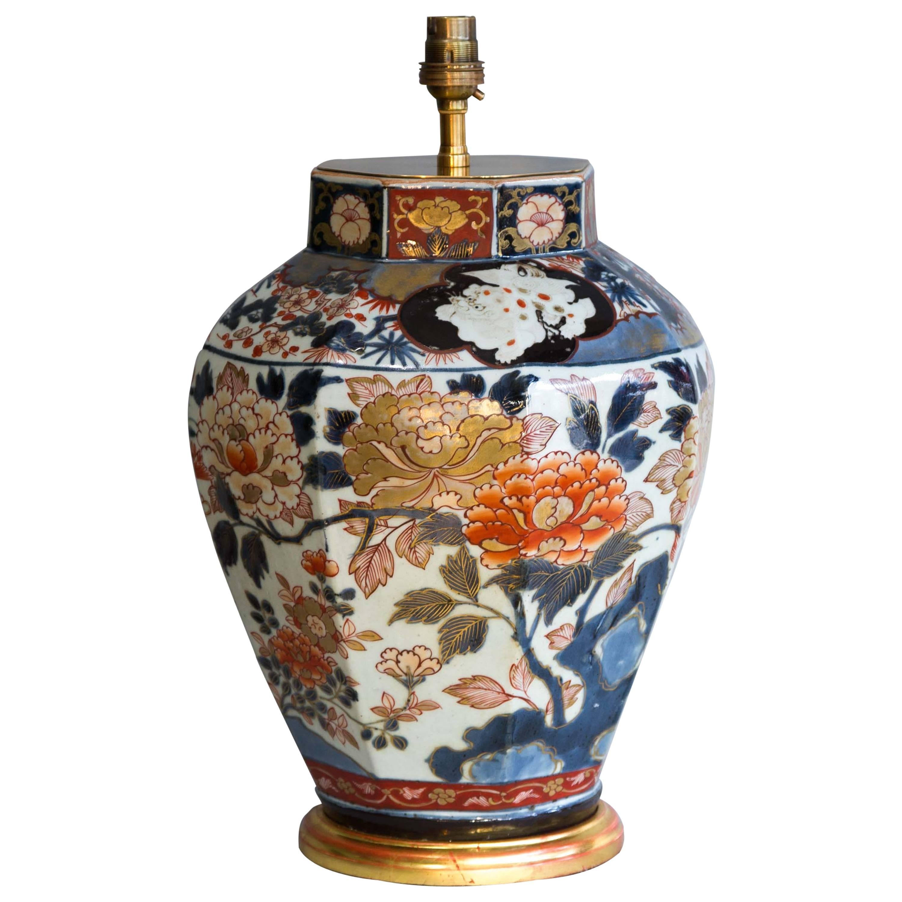 Exceptional Japanese Imari Lamped Vase, circa 1700