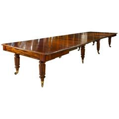 Antique Mid-19th Century English Mahogany Grand Dining Table