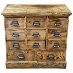 Antique 1910 Wooden Multi Drawer Apothecary Cabinet