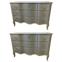Pair of Serpentine Front Chests in Louis XV Style