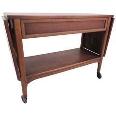 Mid-Century Modern Drop Leaf Bar Cart by Lane 6