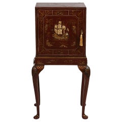 19th Century Chinoiserie Cabinet on Stand, with Fitted Interior
