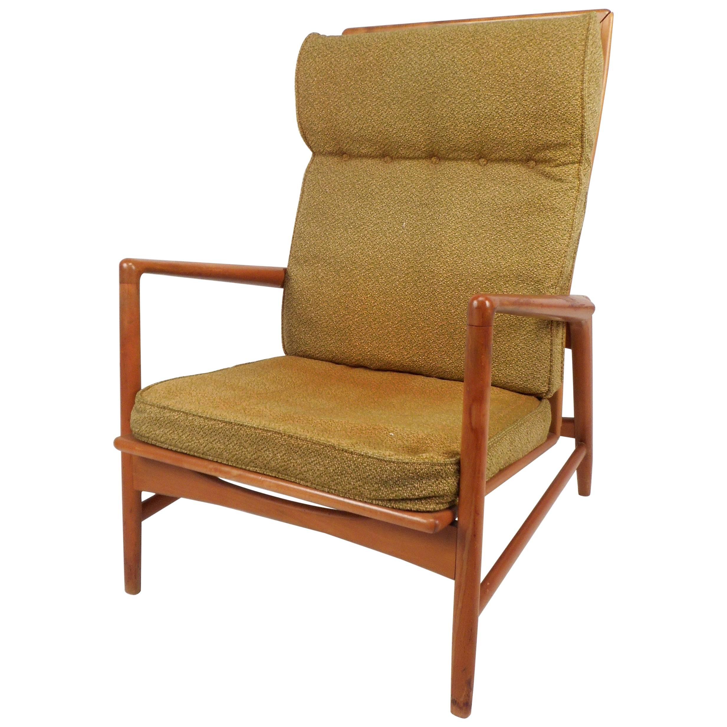 Vintage Reclining High Back Lounge Chair by Ib Kofod-Larsen