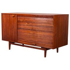 Jens Risom Tambour Door Walnut Credenza