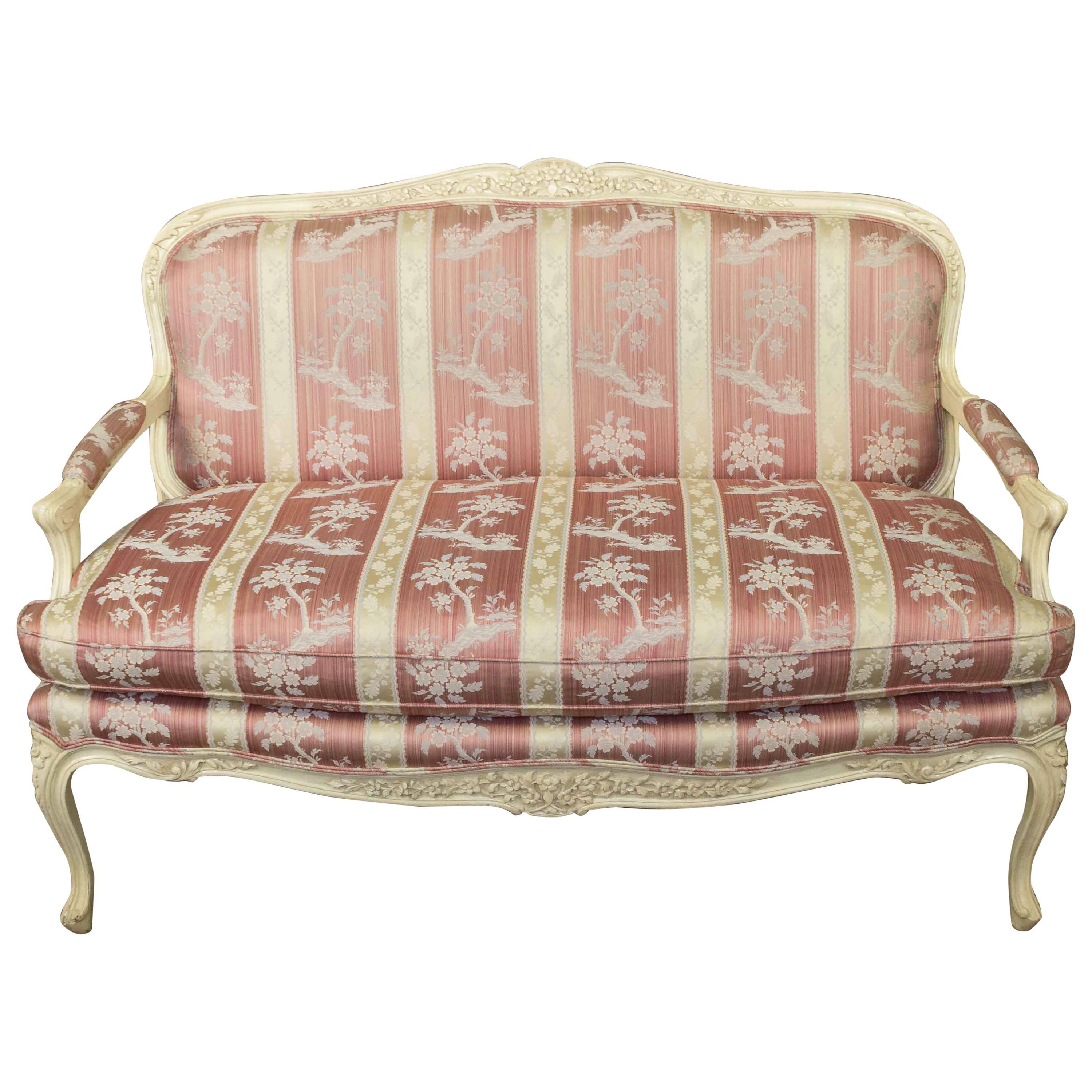 Louis XV Style Settee with Painted Finish