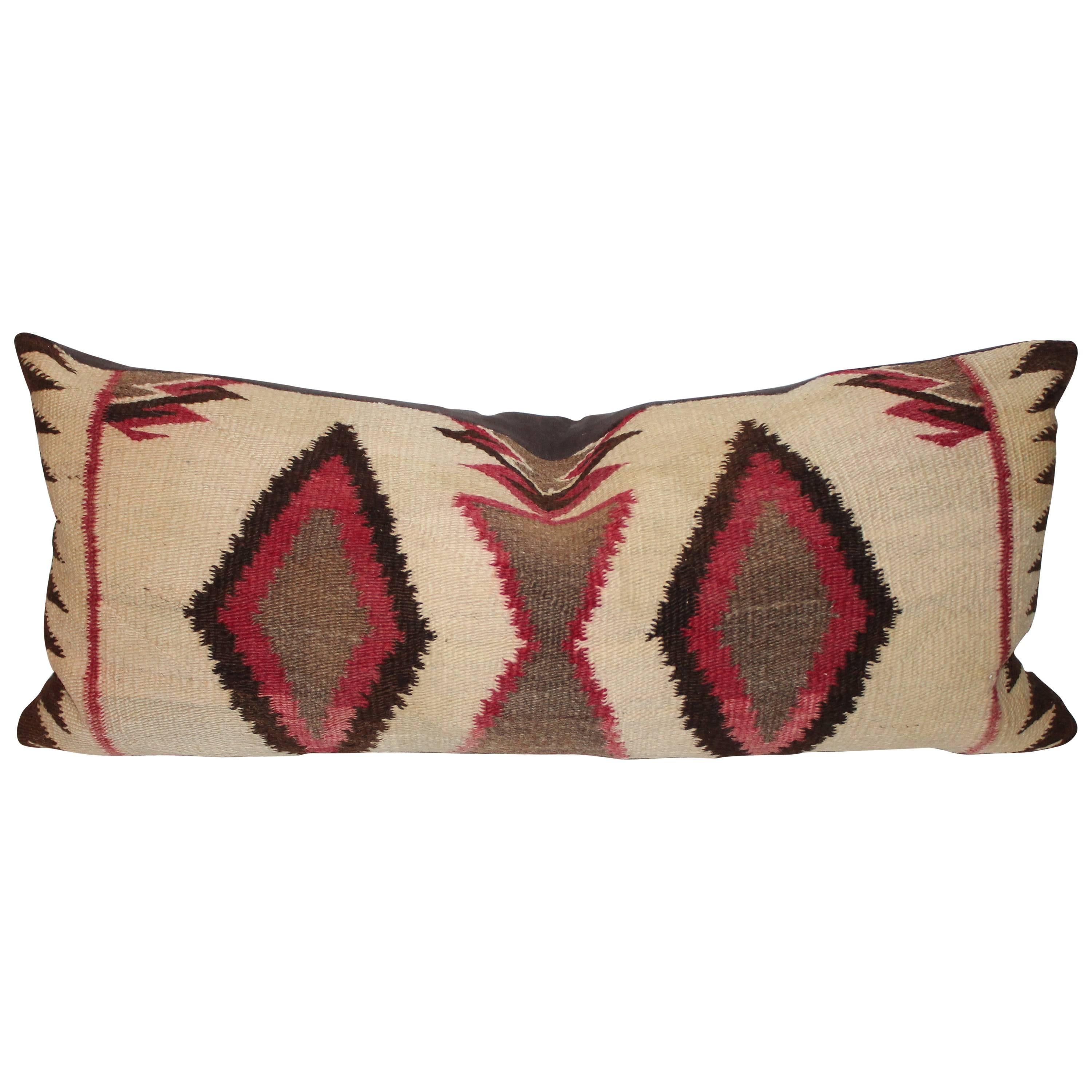 Navajo Indian Weaving Bolster Pillow at 1stDibs