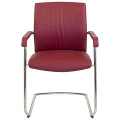 Red Leather ON 178/71 Cantilever Armchair by Wiege for Wilkhahn, Germany