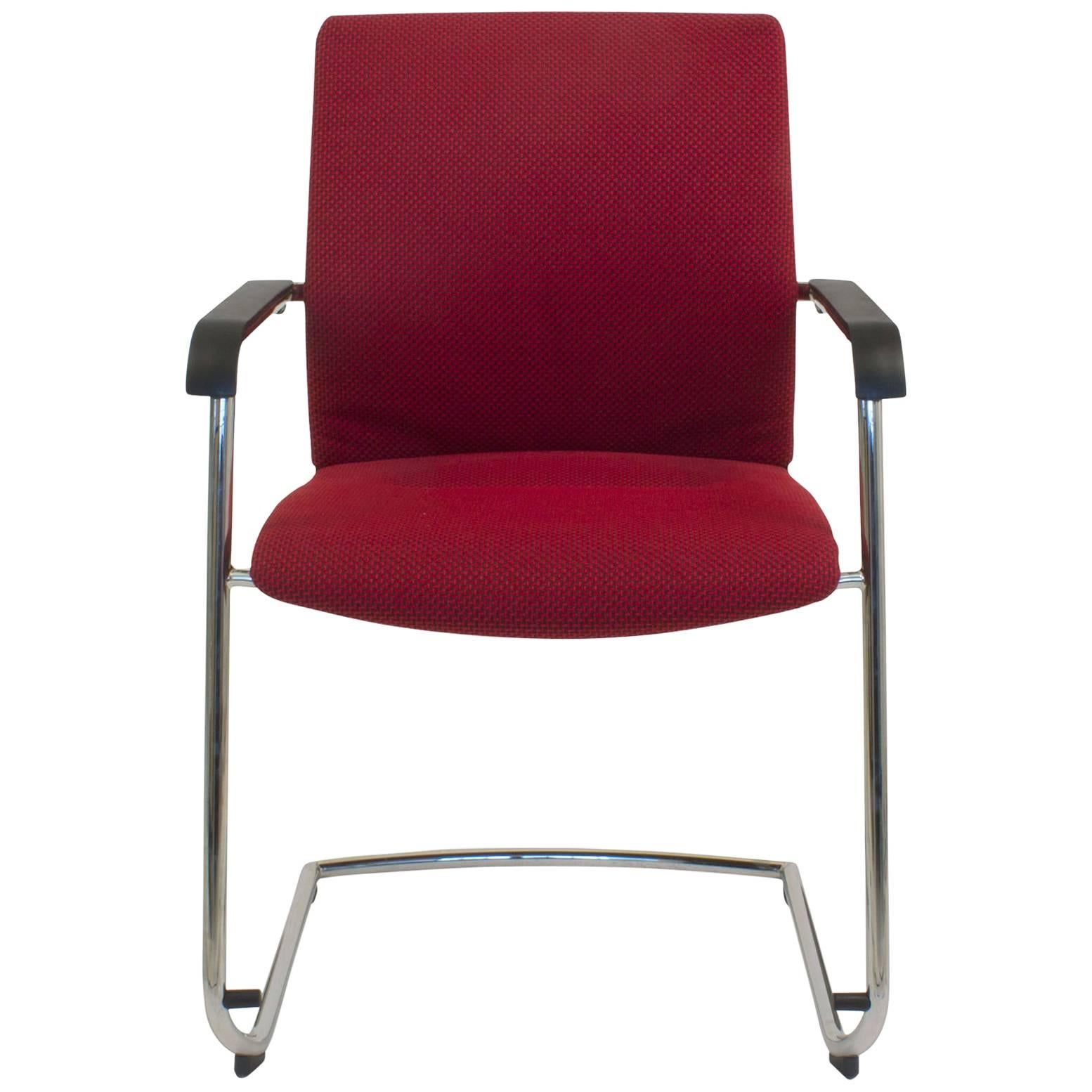 Red Fabric ON 178/7 Cantilever Armchair by Wiege for Wilkhahn, Germany For Sale