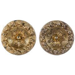 Pair of Brass Curtain Tiebacks