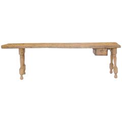 Rustic Light Color Wood Console with Drawer