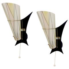 Pair of Mid-Century Atomic Wall Lights, 1960s 7