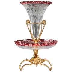 Late 19th Century Crystal and Gilt Bronze Centrepiece