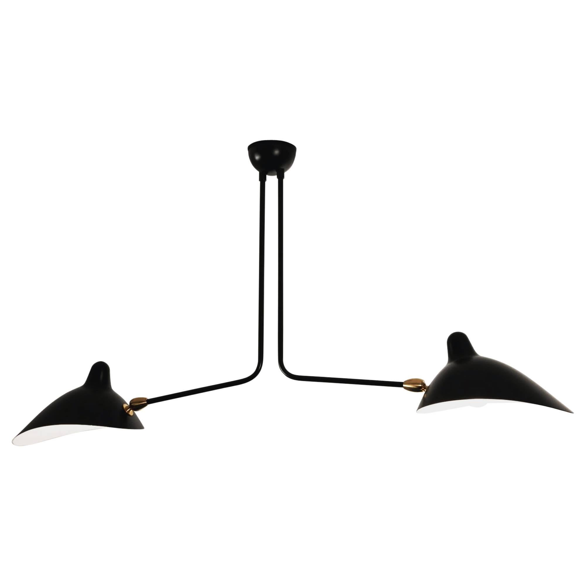 Serge Mouille Model Ceiling Lamp With Three Rotating Arms Or Serge Mouille Model Ceiling Lamp With Three Rotating Arms Or