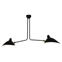 Serge Mouille Two Still Arms Ceiling Sconce Lamp