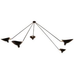 Serge Mouille Spider Five Still Arms Ceiling Sconce Lamp