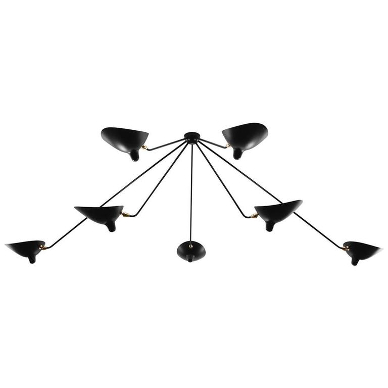 Serge Mouille Seven Still Arms Ceiling Sconce Lamp Im