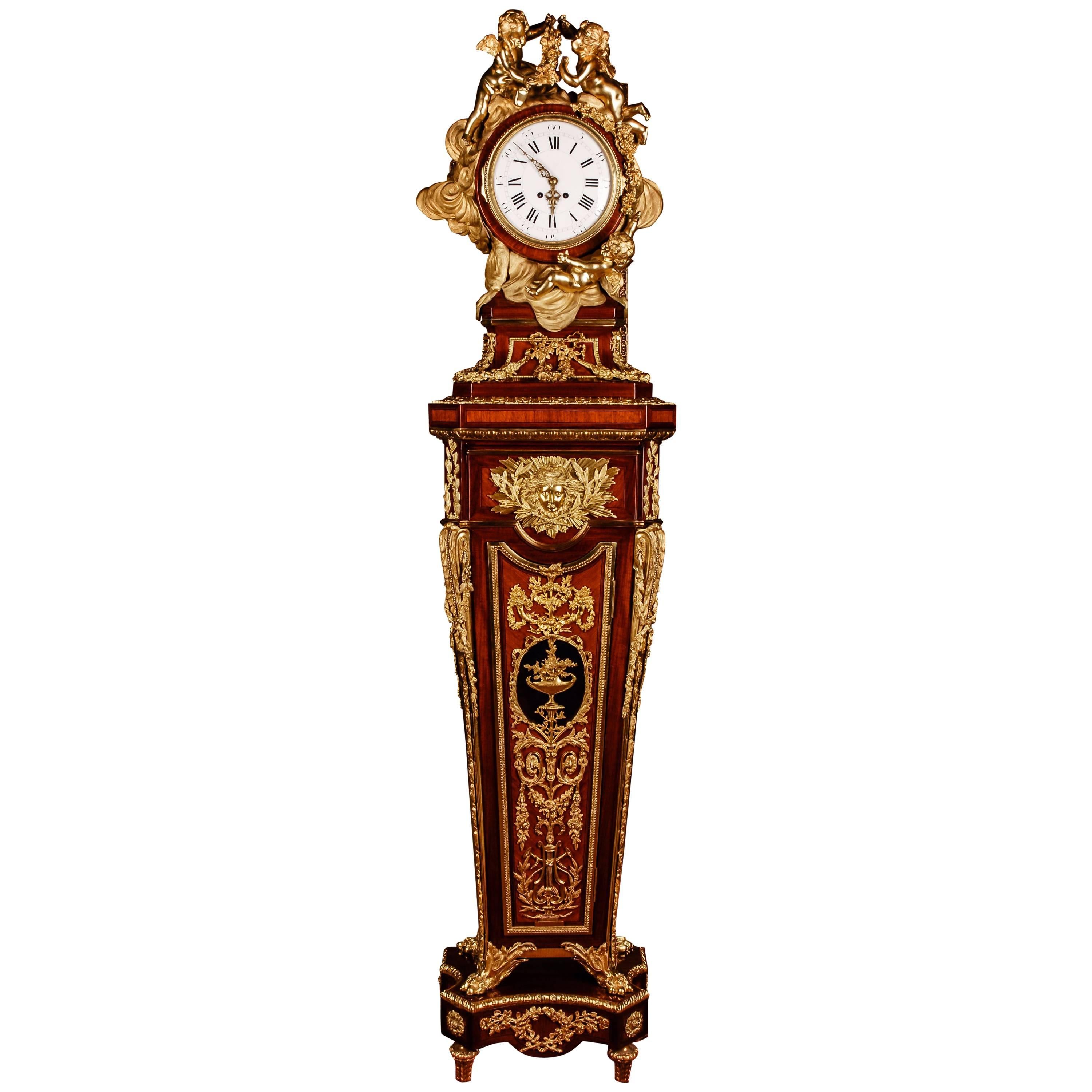 20th Century Louis XVI Style Museum Pedestal Clock after Jean-Henri Riesener