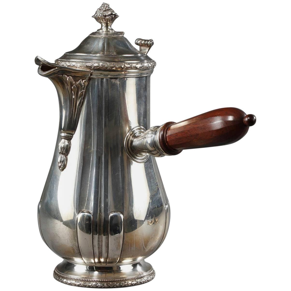 French Silver Hot Chocolate Pot by Jean-Emile Puiforcat