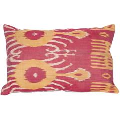 Antique Pillow Made Out of a 19th Century Uzbek Ikat