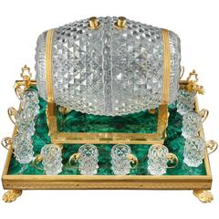 Charles X Liqueur Set in Creusot Cut Crystal and Malachite 10