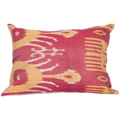 Antique Pillow Made Out of a 19th Century Uzbek Ikat