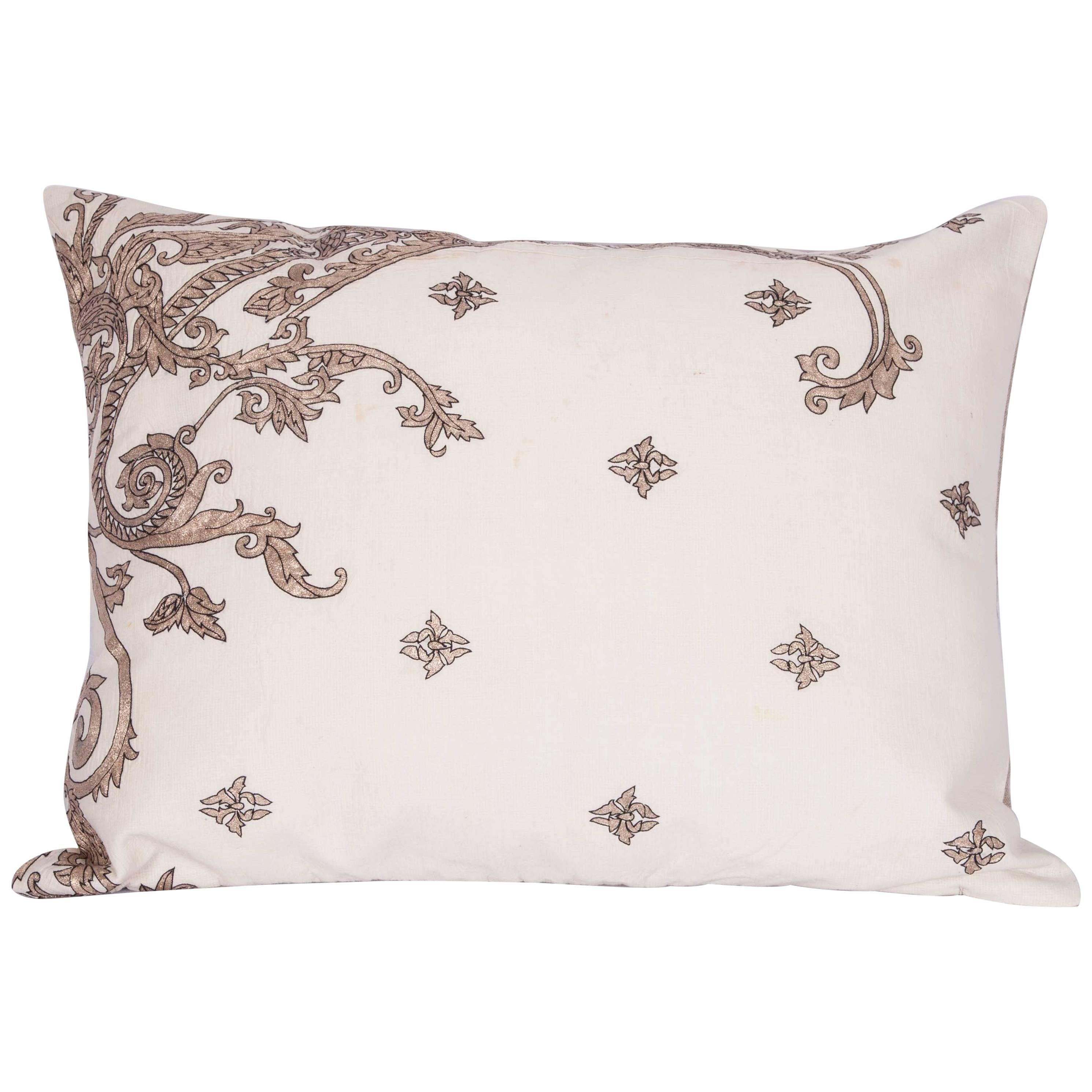 Antique Pillow Made Out of a 19th century or Earlier European Silver Embroidery For Sale