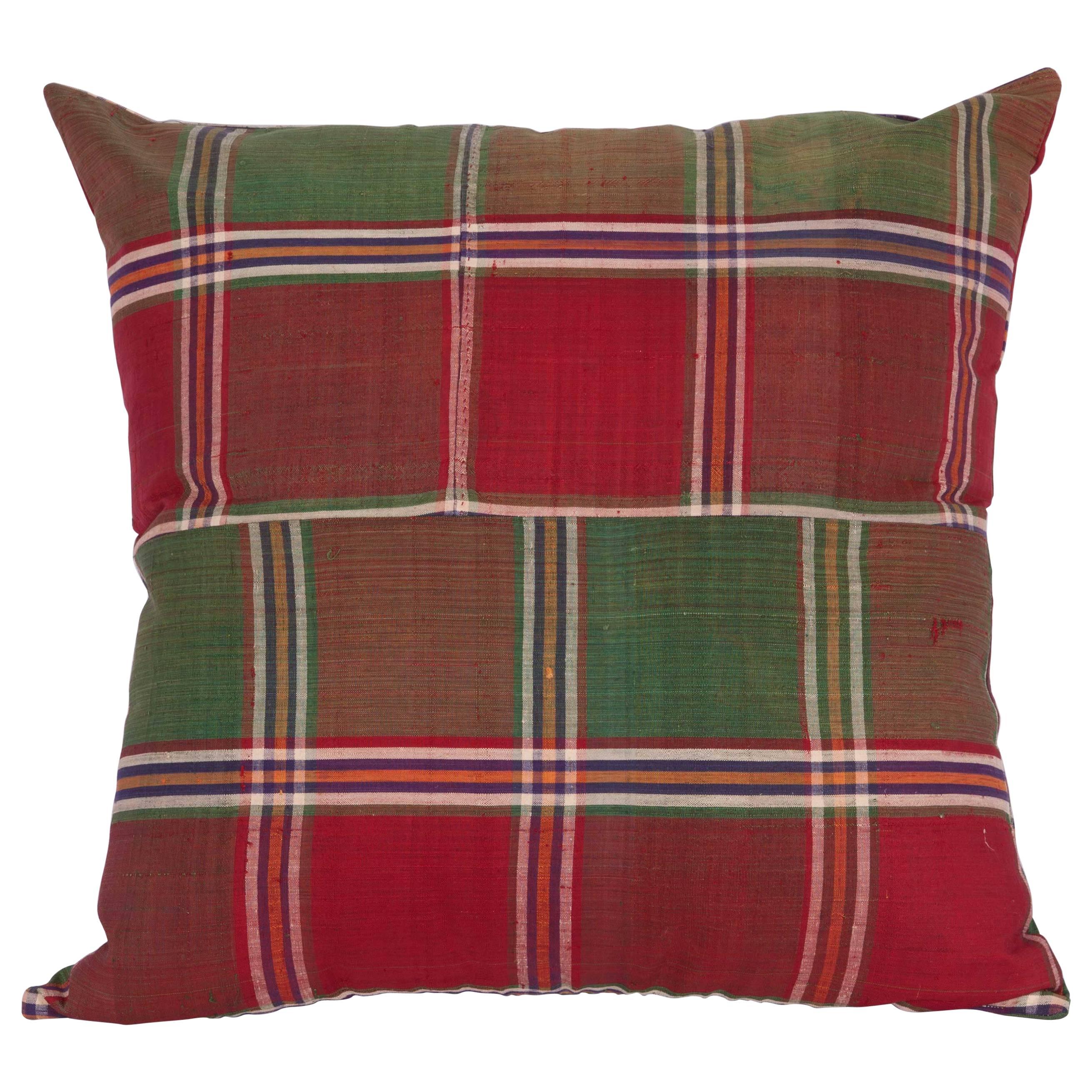 Pillow Made Out of a Mid-20th Century Turkmen Silk Shawl For Sale