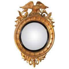 19th Century William IV Giltwood Convex Mirror