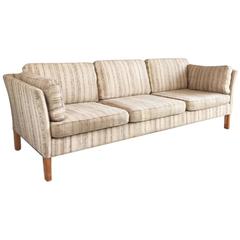 Danish 1970s Mid-Century Three-Seat Eight Cushion Sofa with Original Upholstery