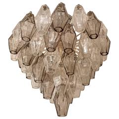 Venini Carlo Scarpa Murano Glass 1960s, Flush Pendant Chandelier