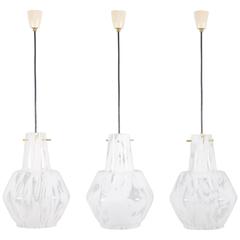Italian Two-Tone Murano Glass Pendants, circa 1960 10