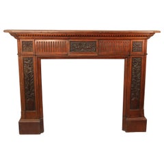 Used Late 19th Century Louis XVI Style Carved Wood Fireplace Surround