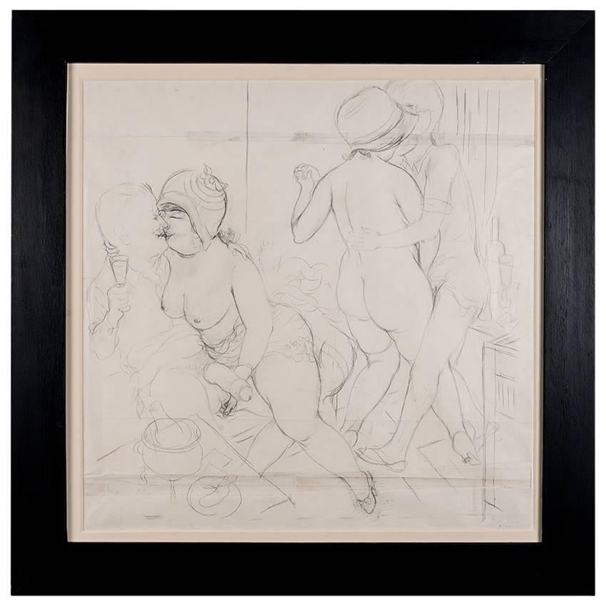 George Grosz, German Expressionism, Erotic Drawing For Sale