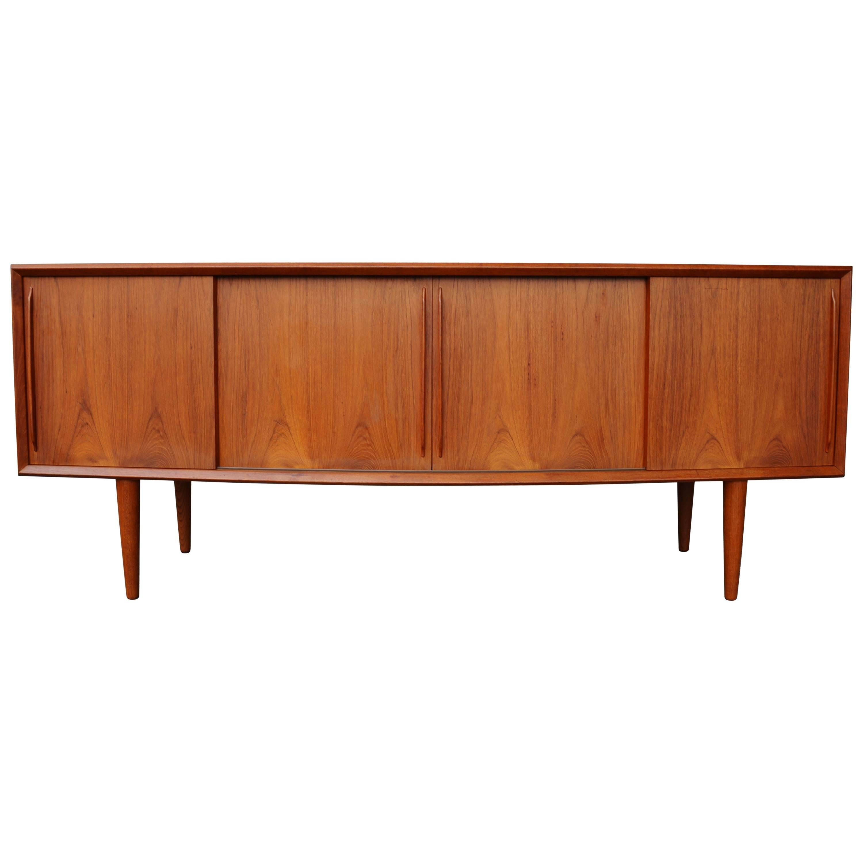 Teak Arne Vodder for H.P. Hansen Bow-Front Credenza or Sideboard