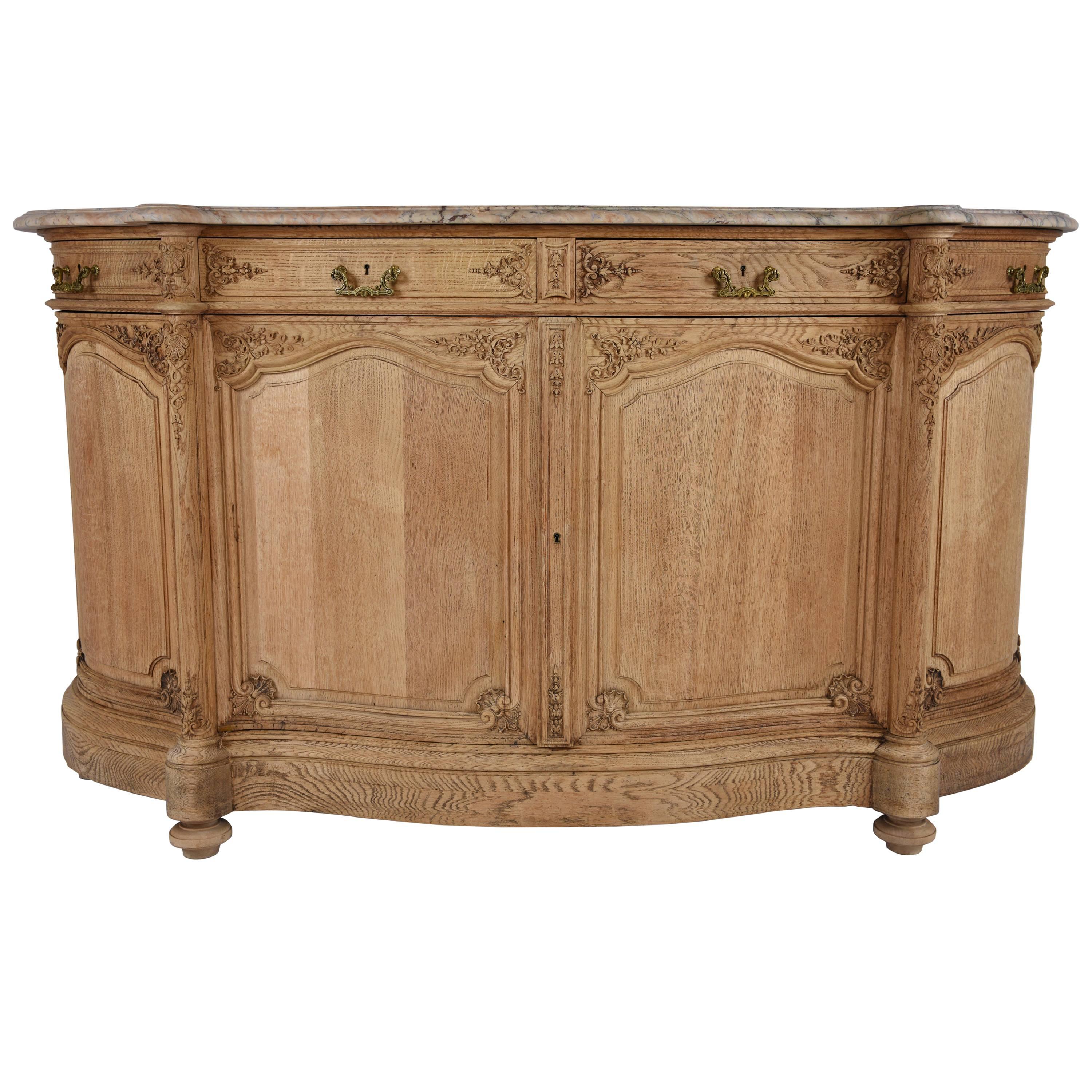 19th Century French Louis XVI Style Bleached Oakwood Buffet by Mercier Freres