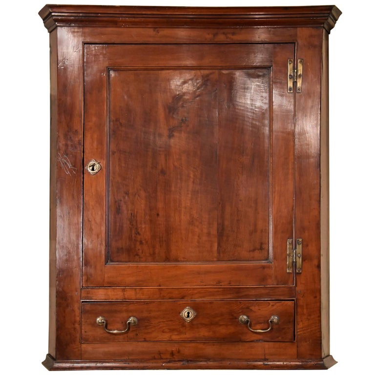 Solid Yew Wood Corner Cupboard At 1stdibs