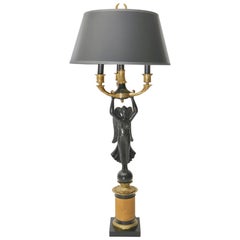 19th Century French Empire Candelabra Table Lamp