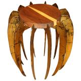 Artisan Crafted Gilt Metal and Wood "Spider" Side Table